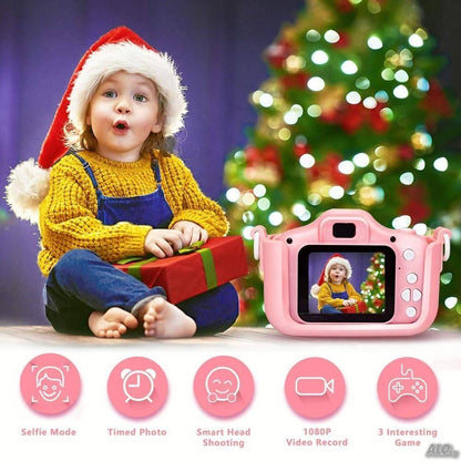 Детски фотоапарат за деца от 3 до 10 години, 1080P, Eкран 2 инча, Видео, Защита от падане