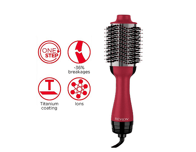 Електрическа четка Revlon Special Edition One-Step Volumiser Titanium, RVDR5279UKE, 3 температурни настройки, Технология за йонизация, Чанта за пътуване