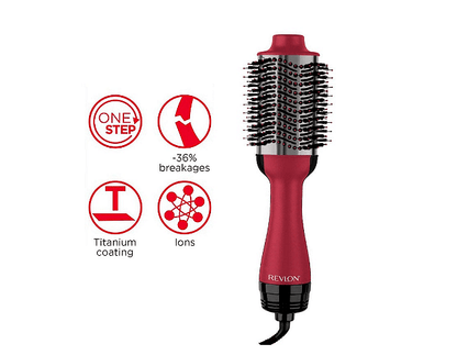 Електрическа четка Revlon Special Edition One-Step Volumiser Titanium, RVDR5279UKE, 3 температурни настройки, Технология за йонизация, Чанта за пътуване
