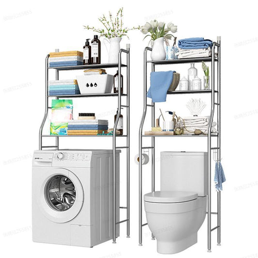 ЕТАЖЕРКА ЗА ТОАЛЕТНА и БАНЯ TOILET RACK 3 реда 65см ширина /бял/