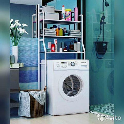 ЕТАЖЕРКА ЗА ТОАЛЕТНА и БАНЯ TOILET RACK 3 реда 65см ширина /бял/