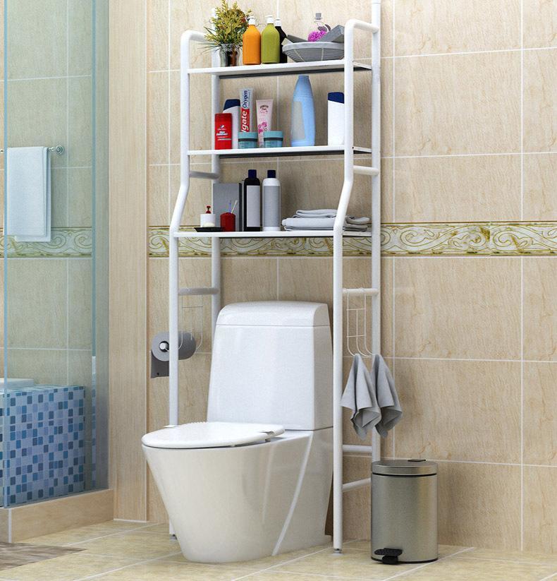 ЕТАЖЕРКА ЗА ТОАЛЕТНА и БАНЯ TOILET RACK 3 реда 65см ширина /бял/