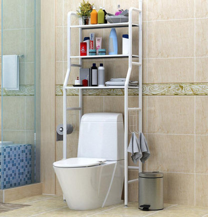 ЕТАЖЕРКА ЗА ТОАЛЕТНА и БАНЯ TOILET RACK 3 реда 65см ширина /бял/