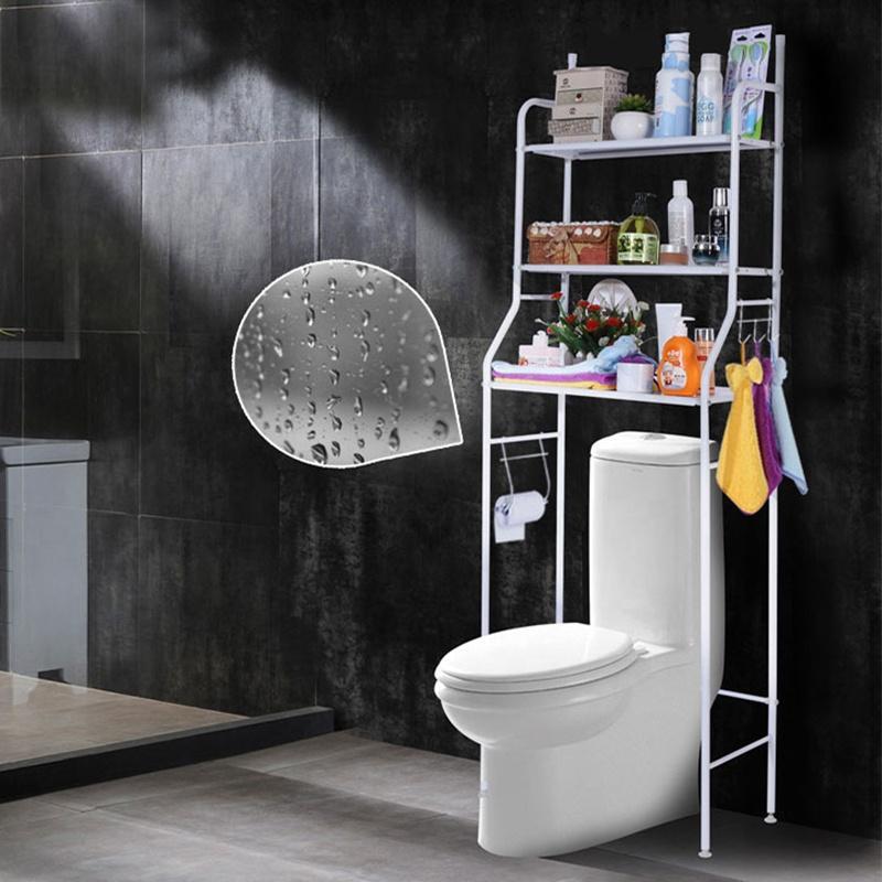 ЕТАЖЕРКА ЗА ТОАЛЕТНА и БАНЯ TOILET RACK 3 реда 65см ширина /бял/