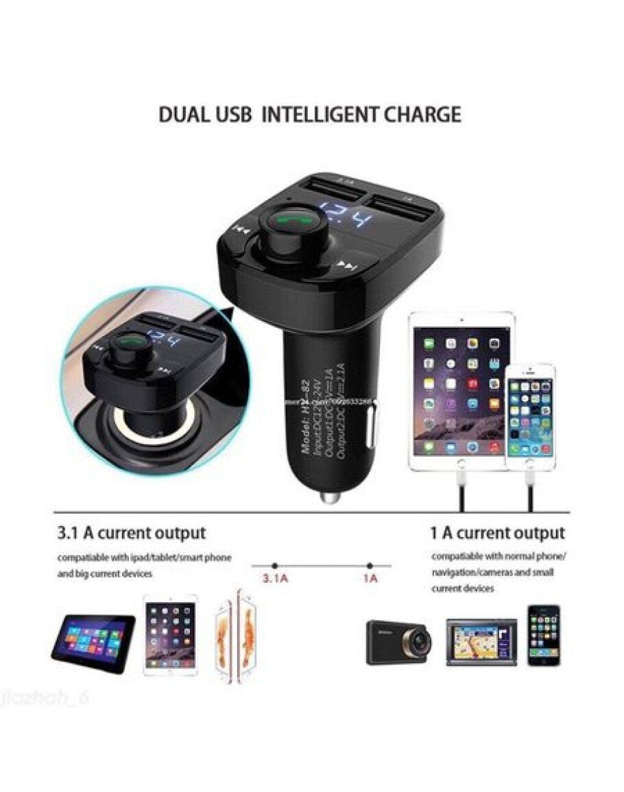 FM Трансмитер X8 - Bluetooth, USB, FM аудио предавател, MP3 плейър, Handsfree
