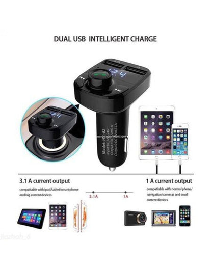 FM Трансмитер X8 - Bluetooth, USB, FM аудио предавател, MP3 плейър, Handsfree
