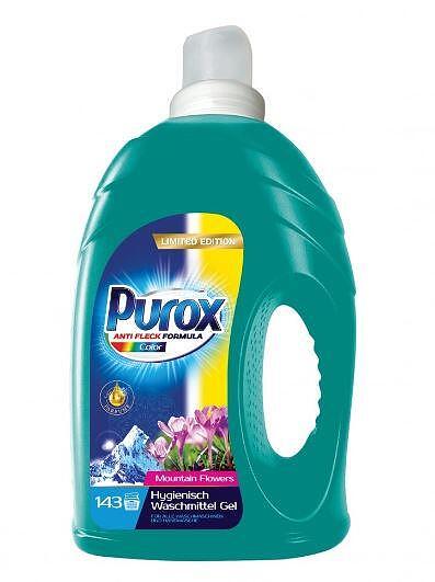 Гел за цветно пране с парфюм, Purox Color Mountain flowers, 4.3L