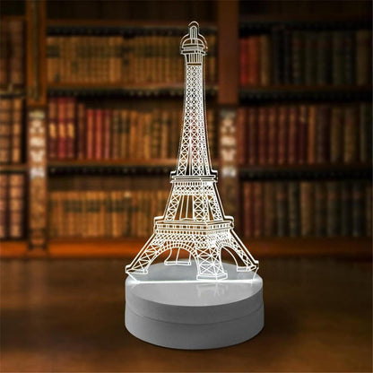 Холограмна LED 3D нощна лампа с различни форми