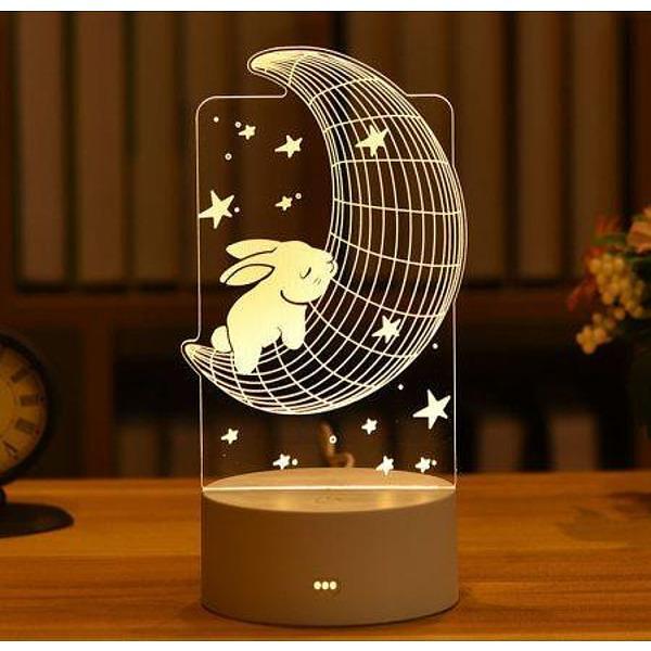 Холограмна LED 3D нощна лампа с различни форми