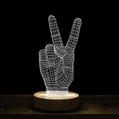 Холограмна LED 3D нощна лампа с различни форми