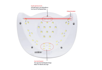 Комбинирана лампа за маникюр и педикюр SUN X, Бяла, UV LED, 54W