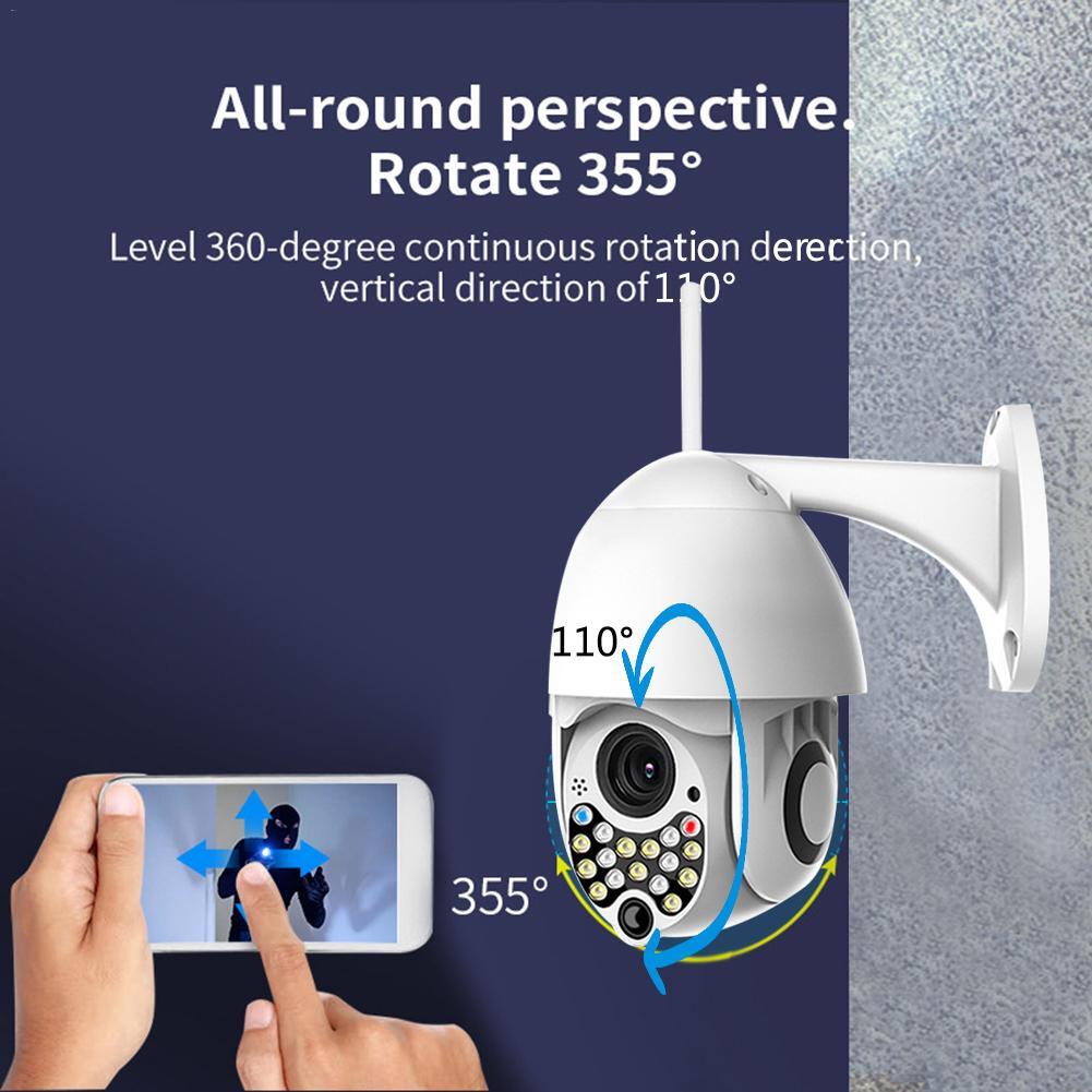 ВОДОУСТОЙЧИВА WIFI FULL HD 2.0MP 17 LED 355° въртяща камера с Motion Tracking