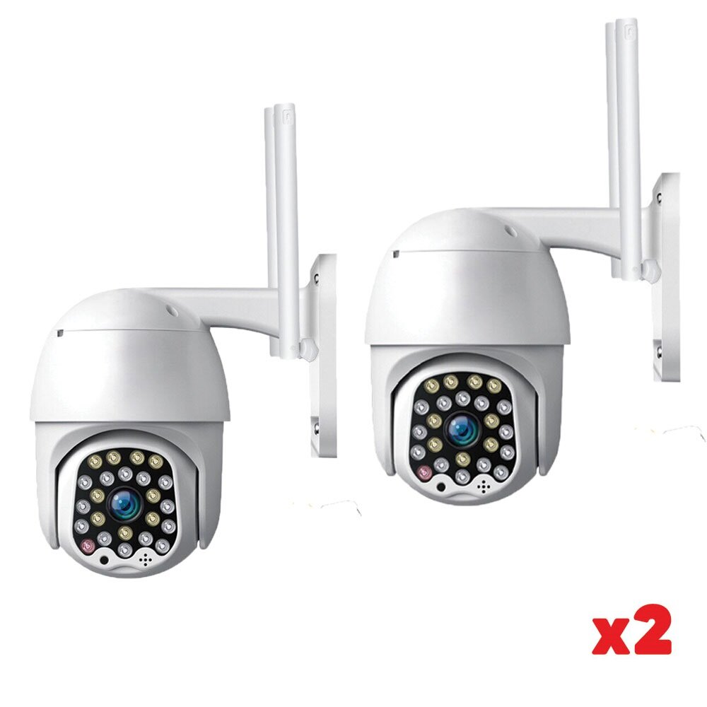 Комплект 2 бр ВОДОУСТОЙЧИВА Wifi Full HD 2.0MP 23 LED 320° въртяща камера с Motion Tracking4
