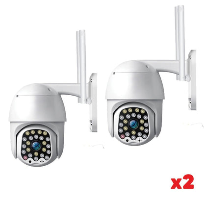Комплект 2 бр ВОДОУСТОЙЧИВА Wifi Full HD 2.0MP 23 LED 320° въртяща камера с Motion Tracking4