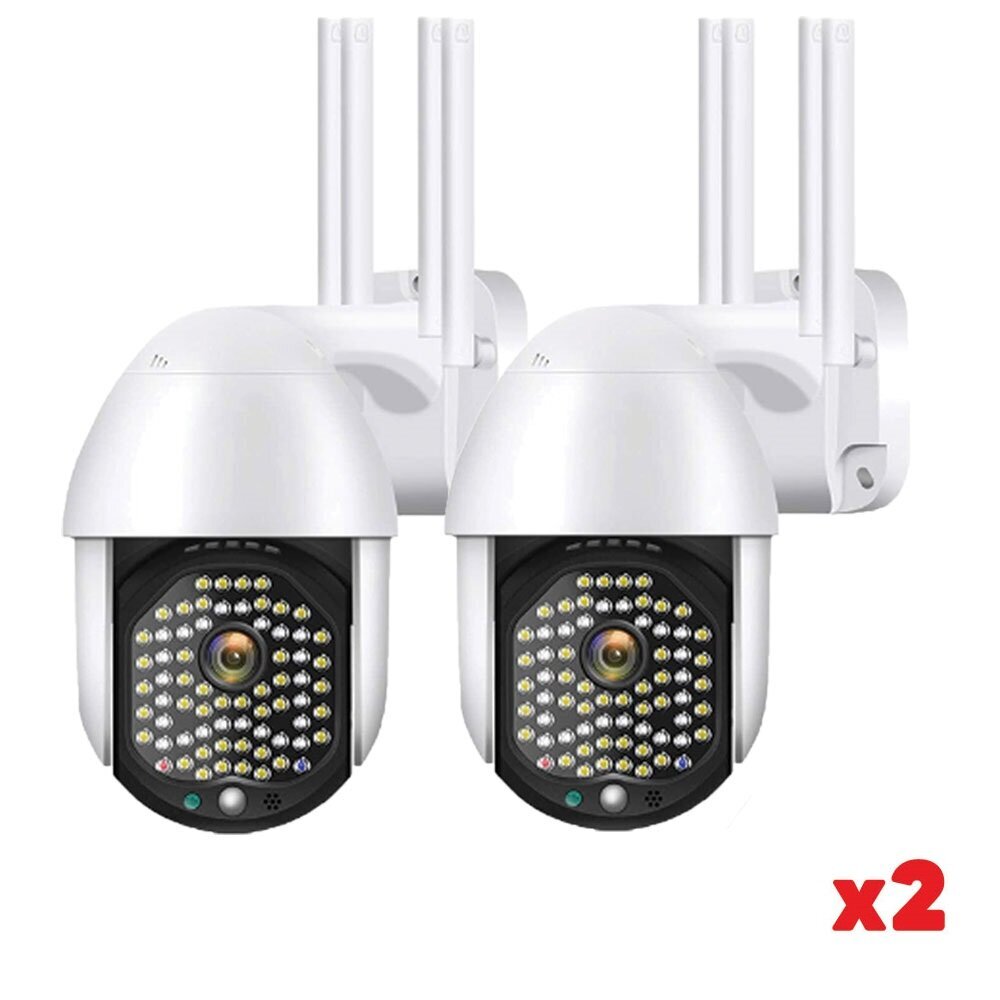 Комплект 2 бр ВОДОУСТОЙЧИВА WIFI FULL HD 2.0MP 68 LED 320° ВЪРТЯЩА КАМЕРА С MOTION TRACKING