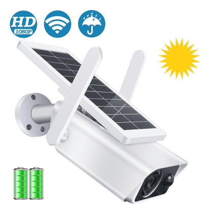 Комплект 2 бр Водоустойчива Wifi соларна безкабелна камера FullHD