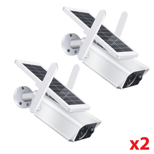 Комплект 2 бр Водоустойчива Wifi соларна безкабелна камера FullHD