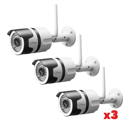 Комплект 3бр Wateproof Camera WIFI за външен монтаж, нощно виждане Full HD