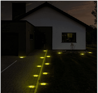 Комплект 4 LED соларни лампи за градина, Водоустойчиви, Автоматично включване и изключване