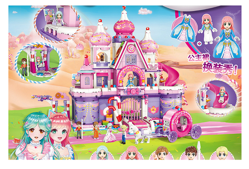 Конструктор Candy Castle, Gudi, Модел 30004, Сладък замък, 976 части