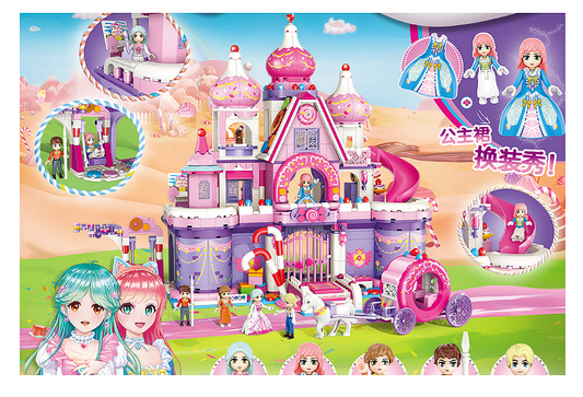 Конструктор Candy Castle, Gudi, Модел 30004, Сладък замък, 976 части