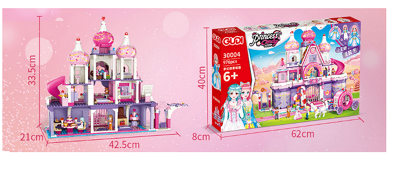 Конструктор Candy Castle, Gudi, Модел 30004, Сладък замък, 976 части