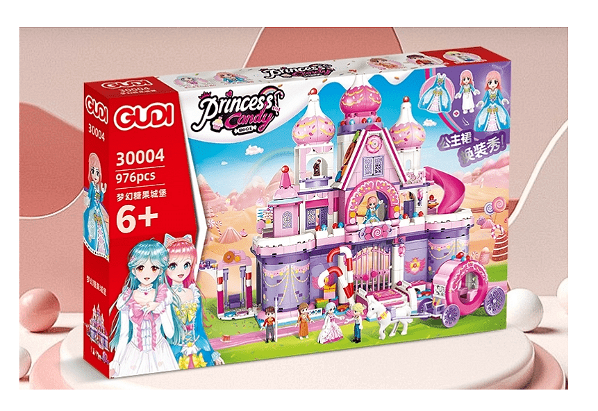 Конструктор Candy Castle, Gudi, Модел 30004, Сладък замък, 976 части