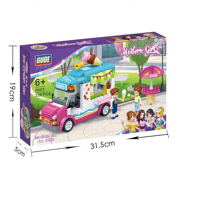 Конструктор Gudi, Ice Cream Van, Камион за сладолед, Модел 960, 228 части3