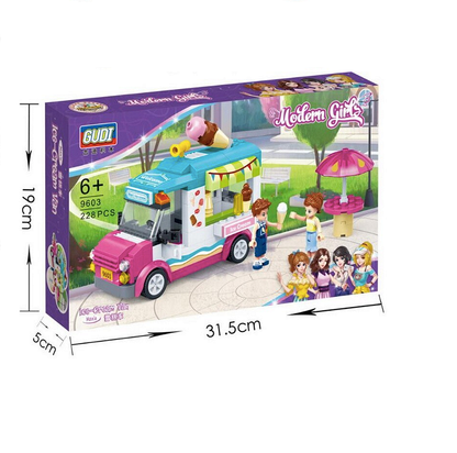 Конструктор Gudi, Ice Cream Van, Камион за сладолед, Модел 960, 228 части3