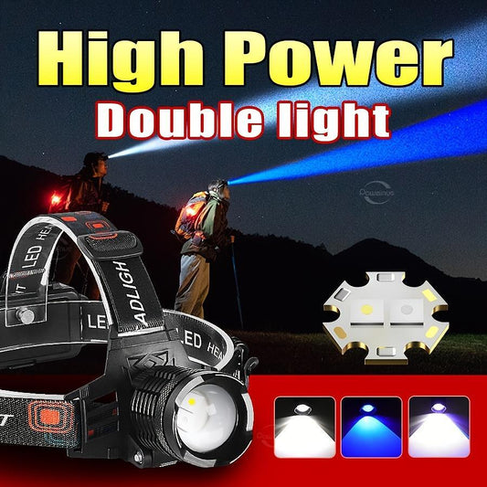 LED ЧЕЛНИК ,,KX-308'' , 1500 лумена, С 2 акумулаторни батерии