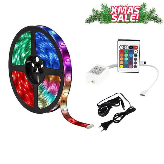 LED ЛЕНТА ЦВЕТНА RGB - 5м. Водоустойчива + дистанционно