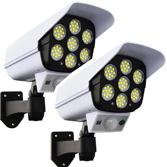 2бр. LED Соларна Лампа тип Камера с дистанционно 180W Мощност 77LED