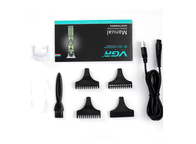 Машинка за подстригване VGR V-085, 10 W, Закалено острие, Четка за почистване, USB кабел за зареждане, Златен