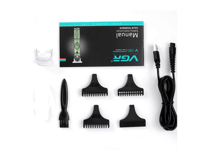 Машинка за подстригване VGR V-085, 10 W, Закалено острие, Четка за почистване, USB кабел за зареждане, Златен