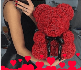 Мече от рози в кутия