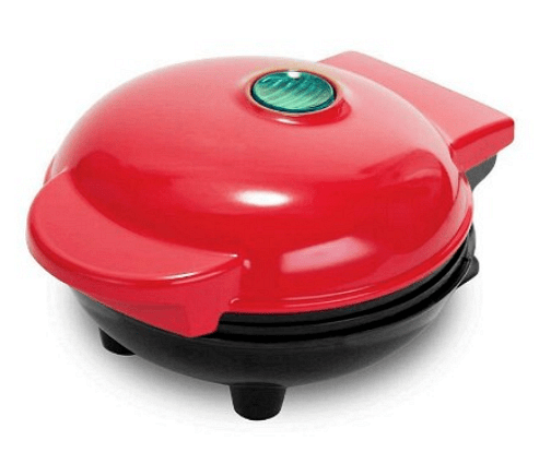 Мини гофретник с незалепващо покритие, Бързо загрява, 350W, Червен