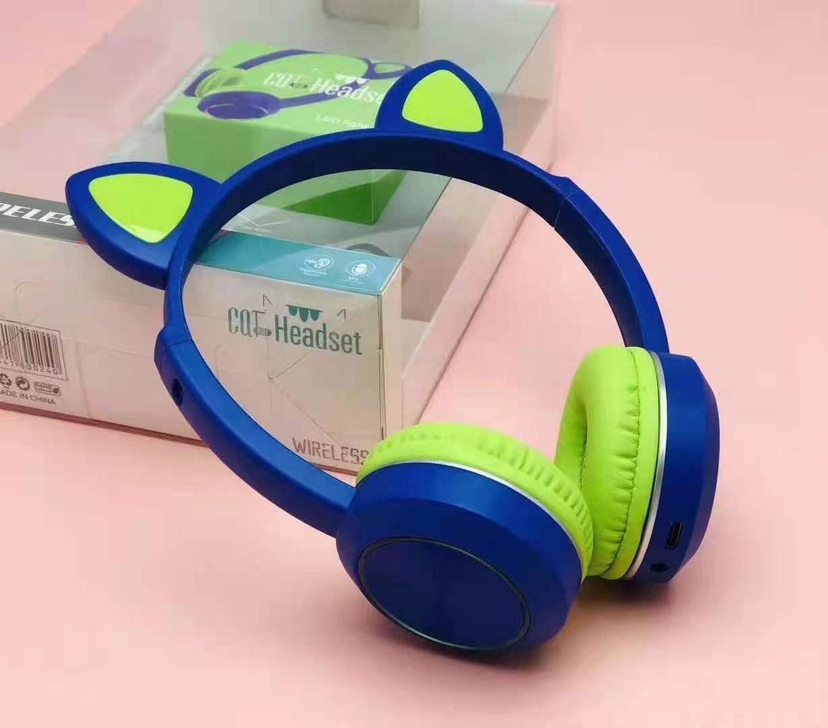 Музикални Светещи котешки слушалки за уши с Bluetooth
