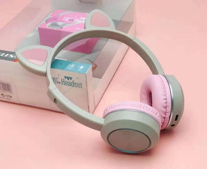 Музикални Светещи котешки слушалки за уши с Bluetooth