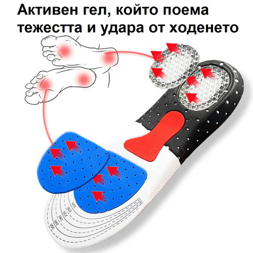 Ортопедични стелки Active Gel Pro облекчаващи натоварването в краката и тялото
