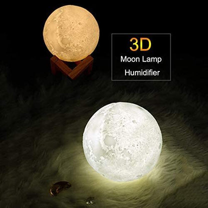 Овлажнител за въздух и светеща нощна лампа ЛУНА 3D 2в1