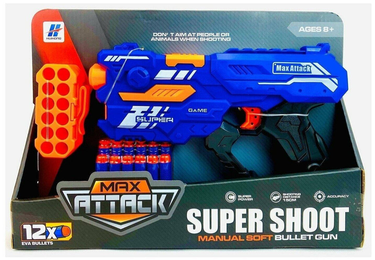 Пистолет Blaster Max Attack с меки патрони