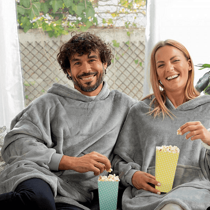 Плюшено, пухкаво одеало с ръкави