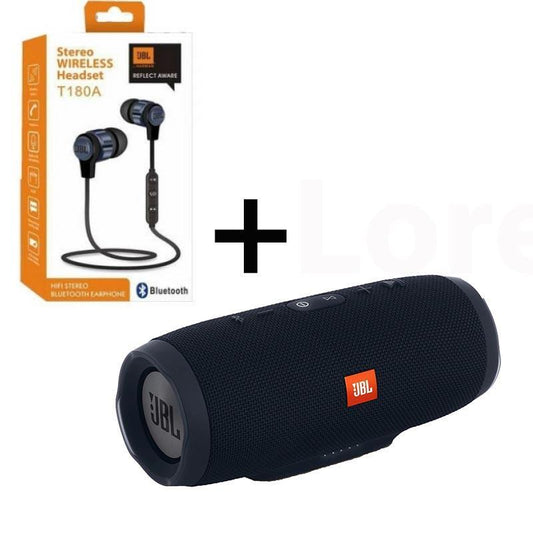 Комплект Преносима тонколона Charge 3 + JBL Слушалки