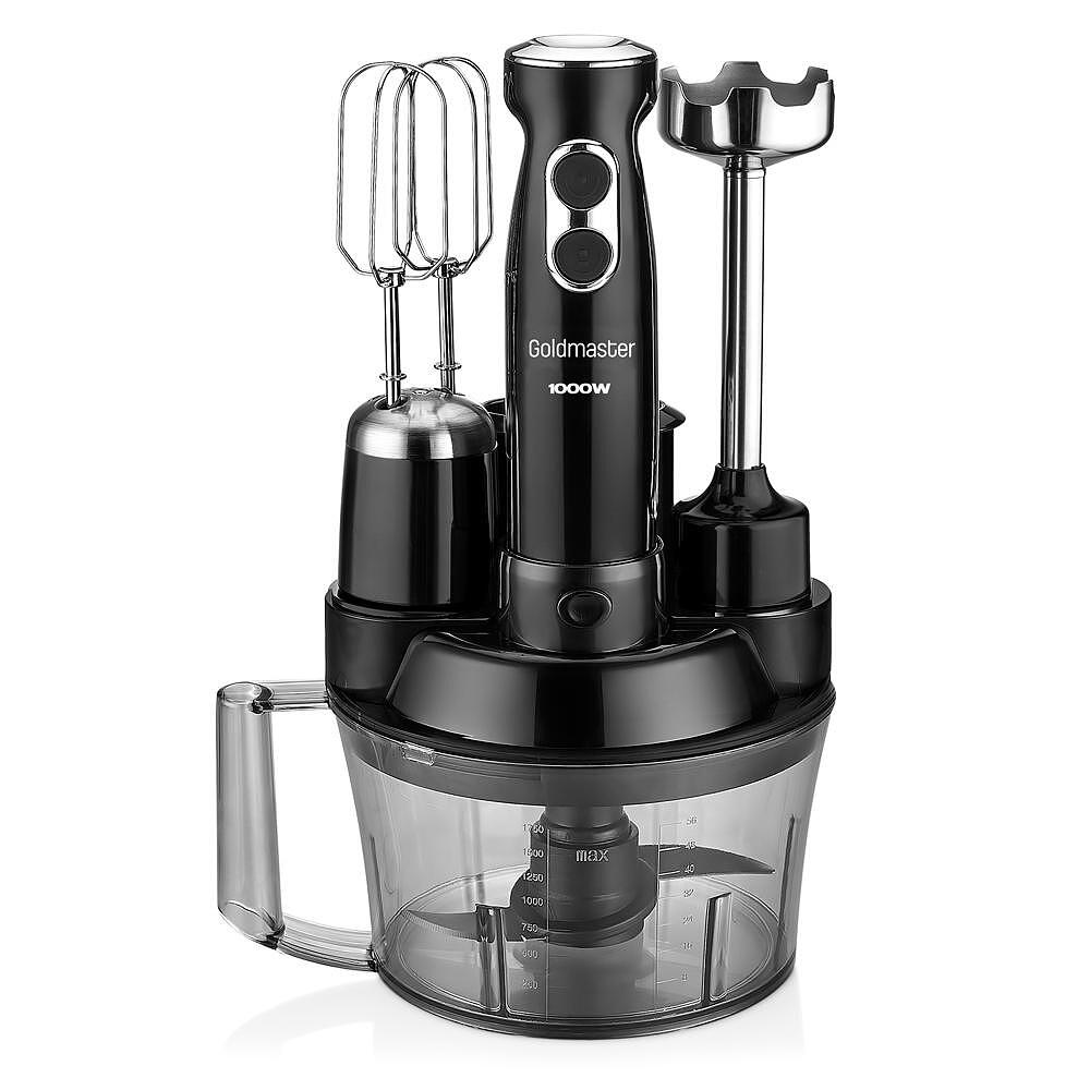 Професионален кухненски робот, GoldMaster, 1000W, 5 функции, Остриета от неръждаема