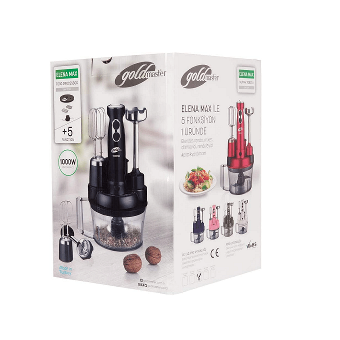 Професионален кухненски робот, GoldMaster, 1000W, 5 функции, Остриета от неръждаема