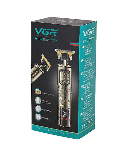 Професионален тример за коса VGR, V-073, LED дисплей, Златен