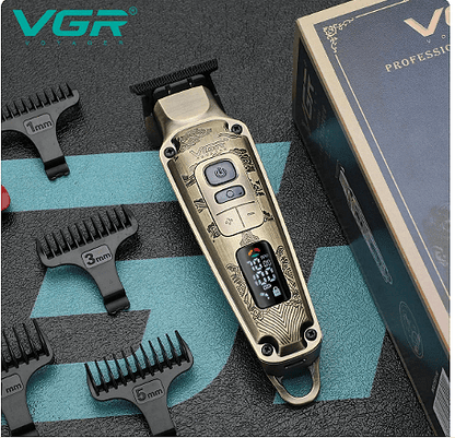 Професионална машинка за подстригване VGR, V-901, Винтидж стил, LED дисплей