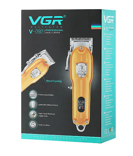 Регулируема машинка за подстригване VGR, V-092, Безжична, 2 скорости