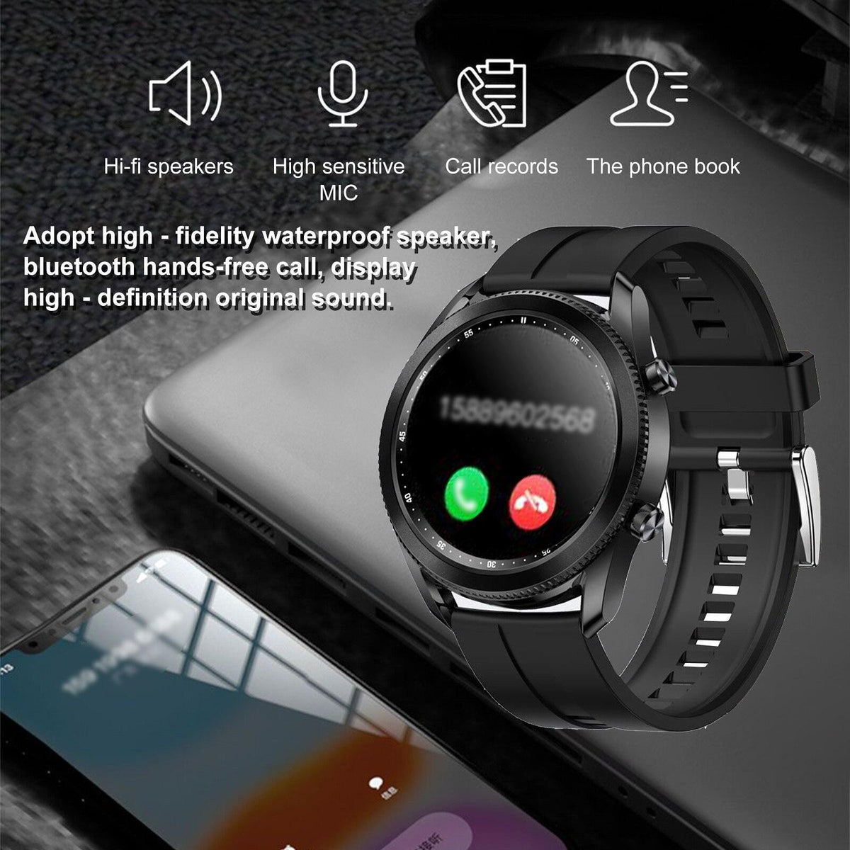 Smart часовник TK88 1.75" Ip68 измерване на пулс и кръвно + оксиметър