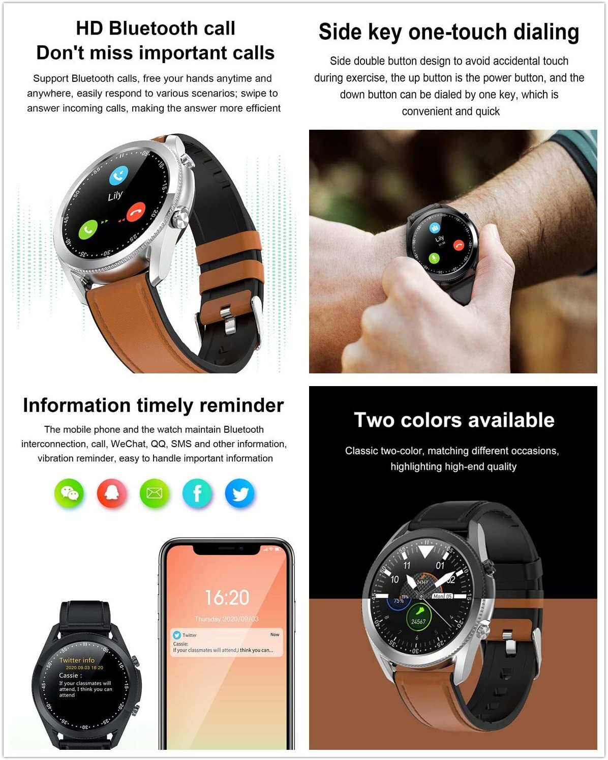 Smart Watch Lemfo G33 черен часовник с пулс и кръвно налягане